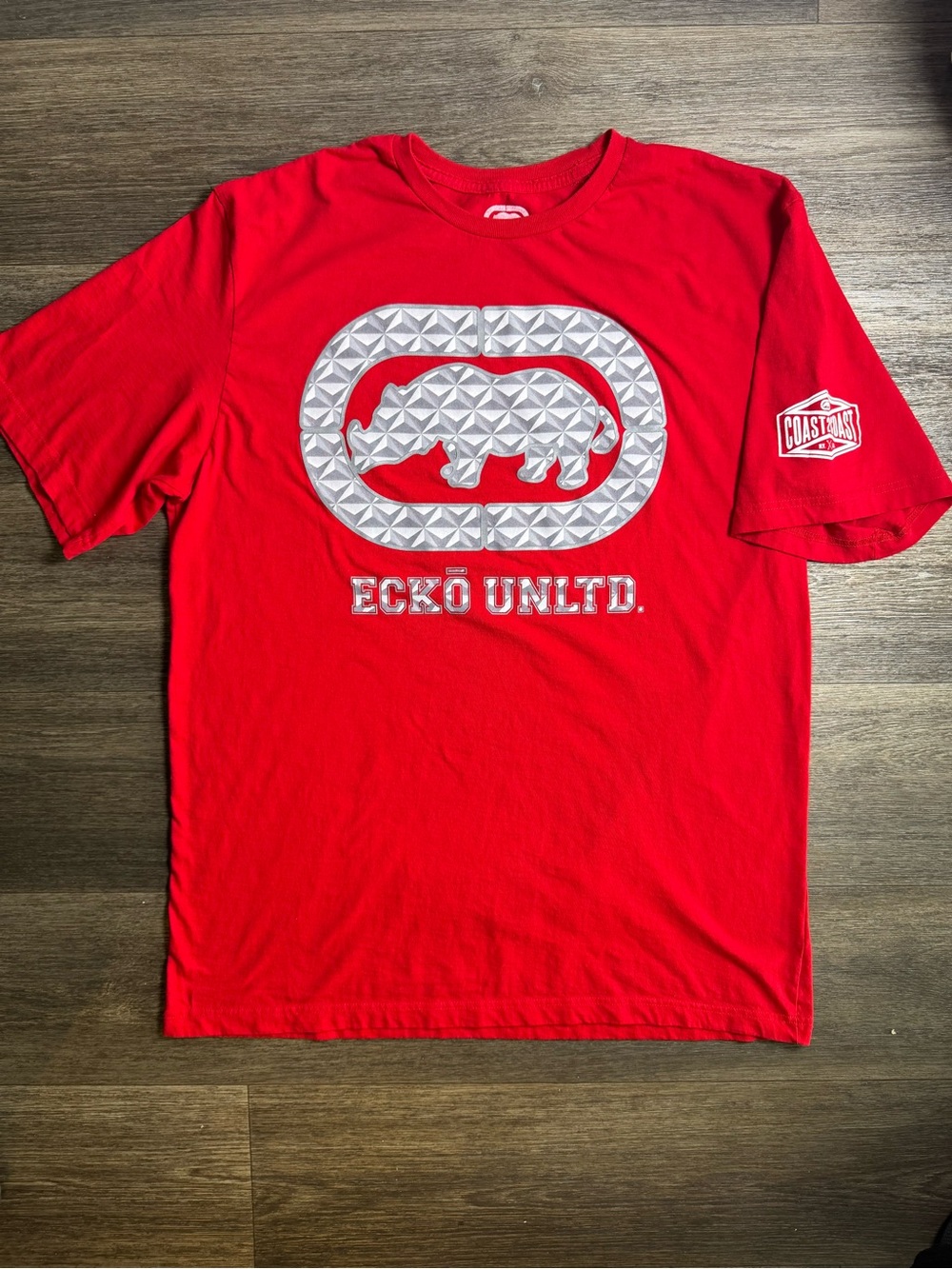 Ecko Unlimited Red Graphic Rhino Logo Tee